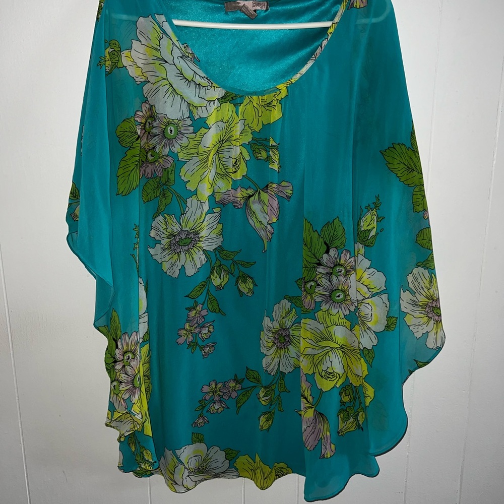 Forever 21 Blue Asymmetrical Tunic with Relaxed Fit